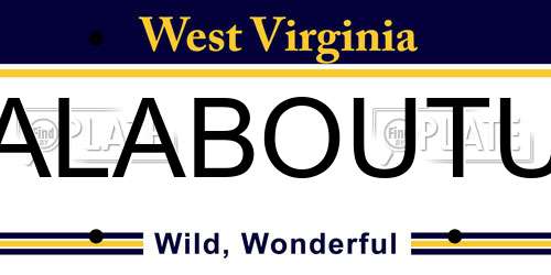 ALABOUTU West Virginia License Plate