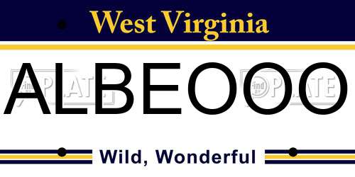 ALBEOOO West Virginia License Plate