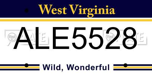ALE5528 West Virginia License Plate