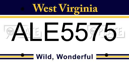 ALE5575 West Virginia License Plate