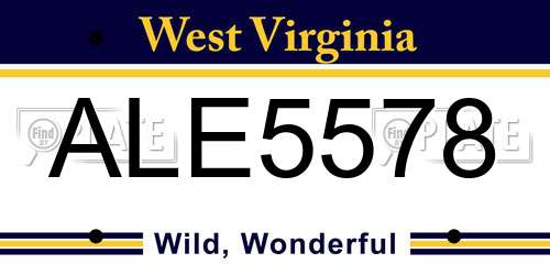ALE5578 West Virginia License Plate