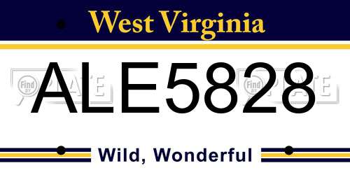 ALE5828 West Virginia License Plate