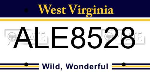 ALE8528 West Virginia License Plate