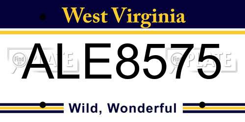 ALE8575 West Virginia License Plate