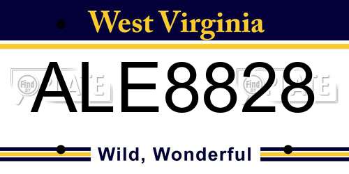 ALE8828 West Virginia License Plate