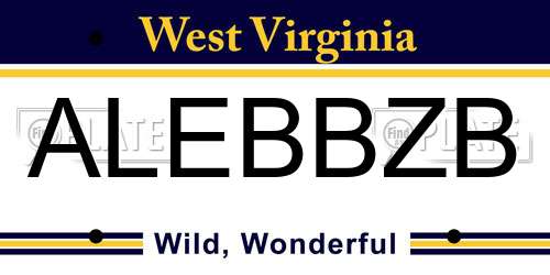 ALEBBZB West Virginia License Plate