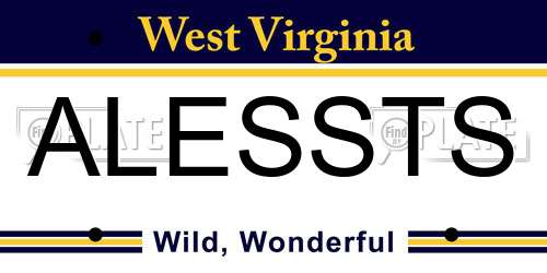 ALESSTS West Virginia License Plate