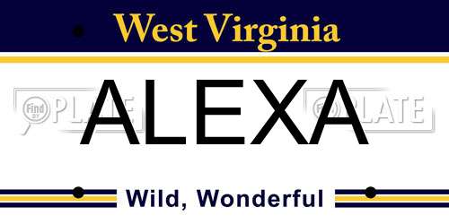 ALEXA West Virginia License Plate