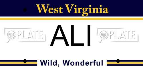 ALI West Virginia License Plate