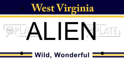 ALIEN West Virginia License Plate