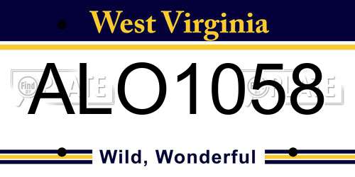 ALO1058 West Virginia License Plate