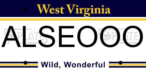 ALSEOOO West Virginia License Plate