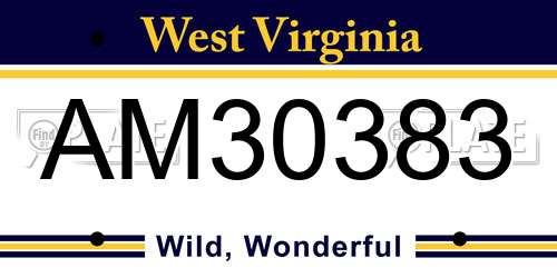 AM30383 West Virginia License Plate