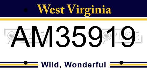 AM35919 West Virginia License Plate