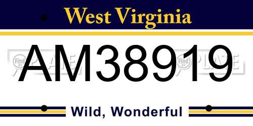 AM38919 West Virginia License Plate