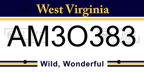 AM3O383 West Virginia License Plate