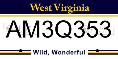 AM3Q353 West Virginia License Plate