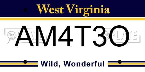 AM4T3O West Virginia License Plate