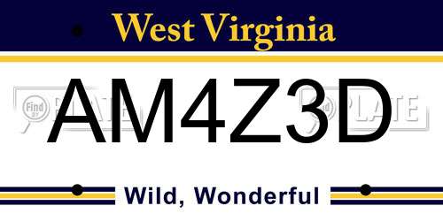 AM4Z3D West Virginia License Plate