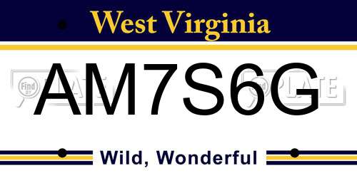 AM7S6G West Virginia License Plate