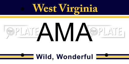 AMA West Virginia License Plate