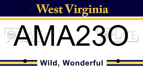 AMA23O West Virginia License Plate