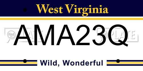 AMA23Q West Virginia License Plate