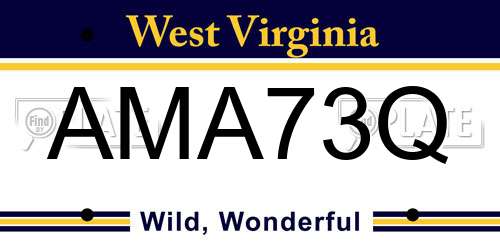 AMA73Q West Virginia License Plate