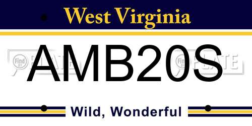 AMB20S West Virginia License Plate