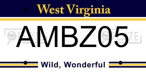 AMBZ05 West Virginia License Plate