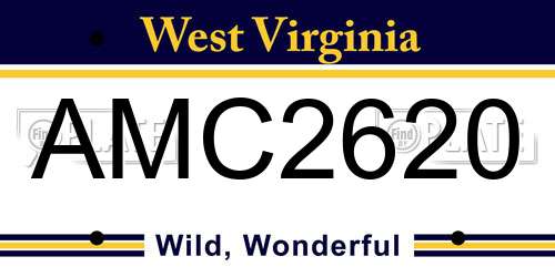 AMC2620 West Virginia License Plate