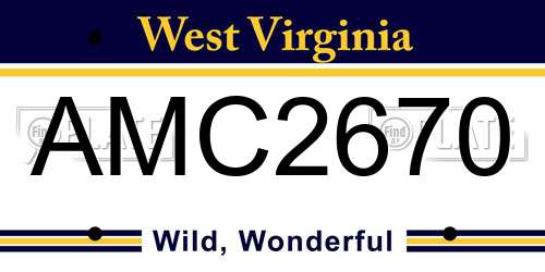 AMC2670 West Virginia License Plate