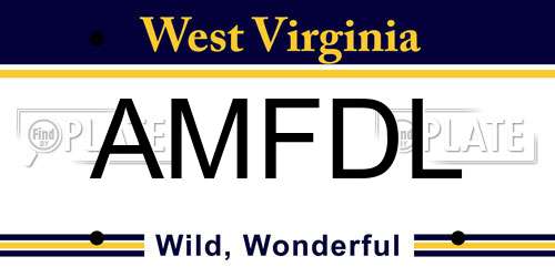 AMFDL West Virginia License Plate