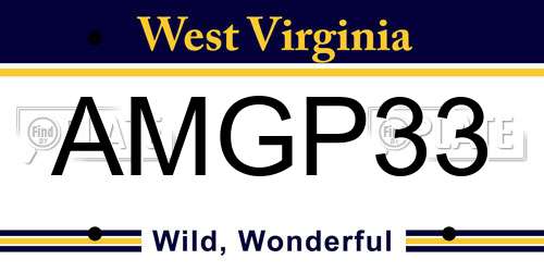 AMGP33 West Virginia License Plate