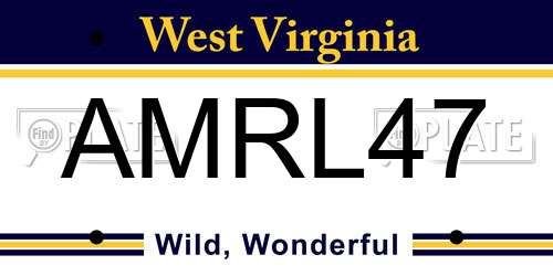 AMRL47 West Virginia License Plate