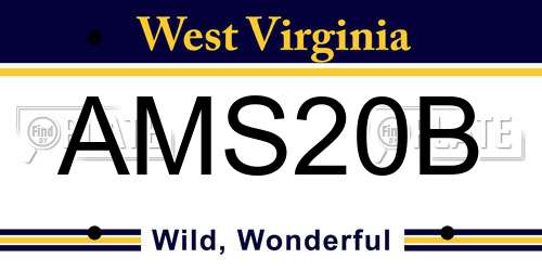AMS20B West Virginia License Plate