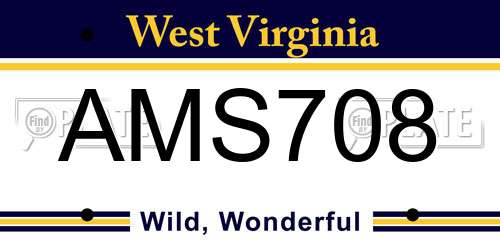 AMS708 West Virginia License Plate