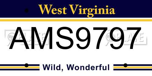 AMS9797 West Virginia License Plate