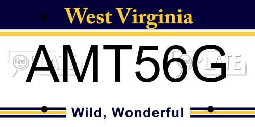 AMT56G West Virginia License Plate