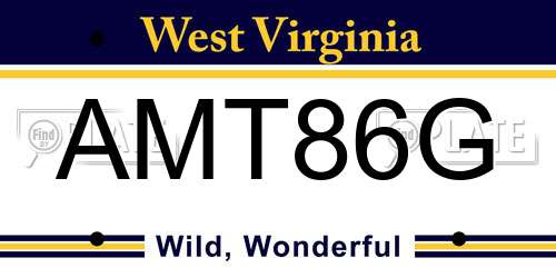 AMT86G West Virginia License Plate