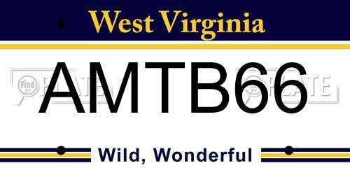 AMTB66 West Virginia License Plate