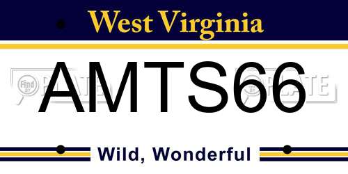 AMTS66 West Virginia License Plate