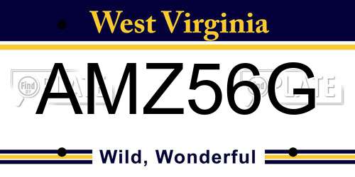 AMZ56G West Virginia License Plate