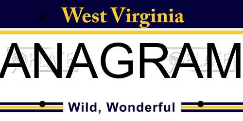 ANAGRAM West Virginia License Plate