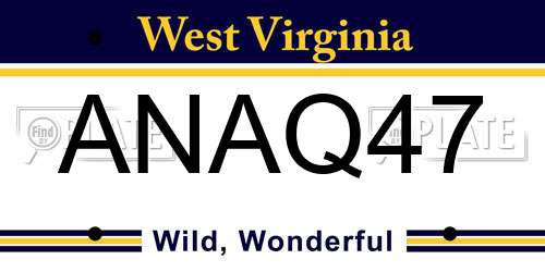ANAQ47 West Virginia License Plate