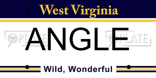 ANGLE West Virginia License Plate
