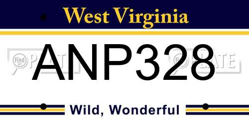ANP328 West Virginia License Plate
