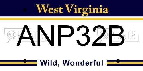 ANP32B West Virginia License Plate