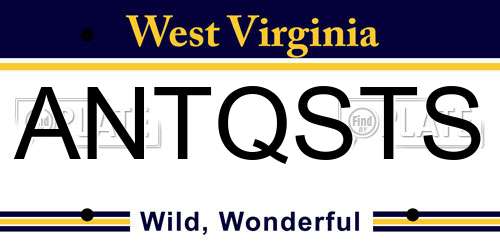 ANTQSTS West Virginia License Plate