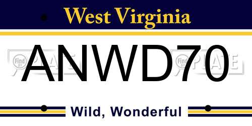 ANWD70 West Virginia License Plate